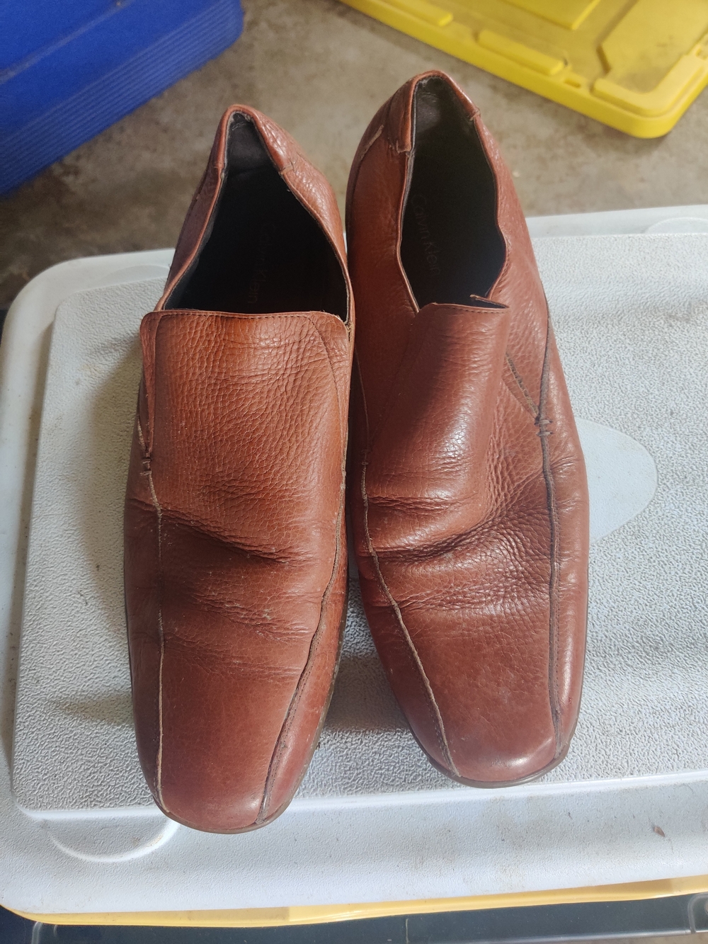 Brown Leather Slip-On Loafers